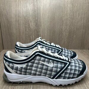 Nike Air Summer Lite III Golf Shoes Womens 6.5 Lace-Up Low Top Plaid Gray Black